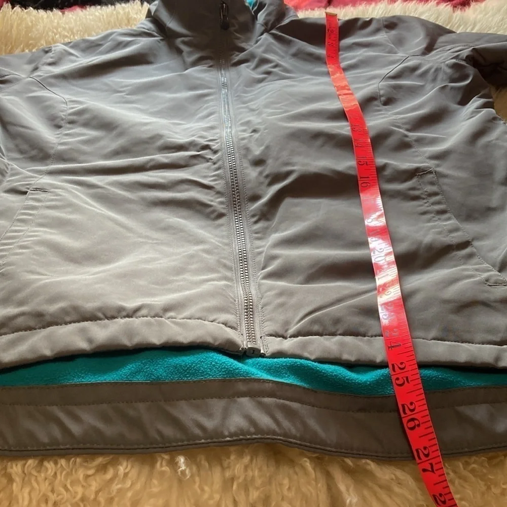 Magellan outdoor jacket grey with teal fleece lining size M